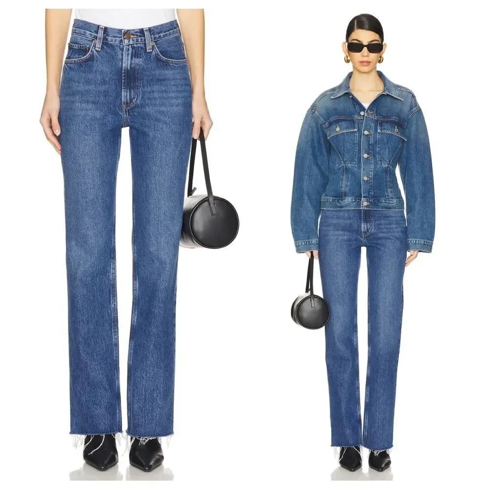 AGOLDE Leena High Rise Baby Flare Jeans in Placebo 24"